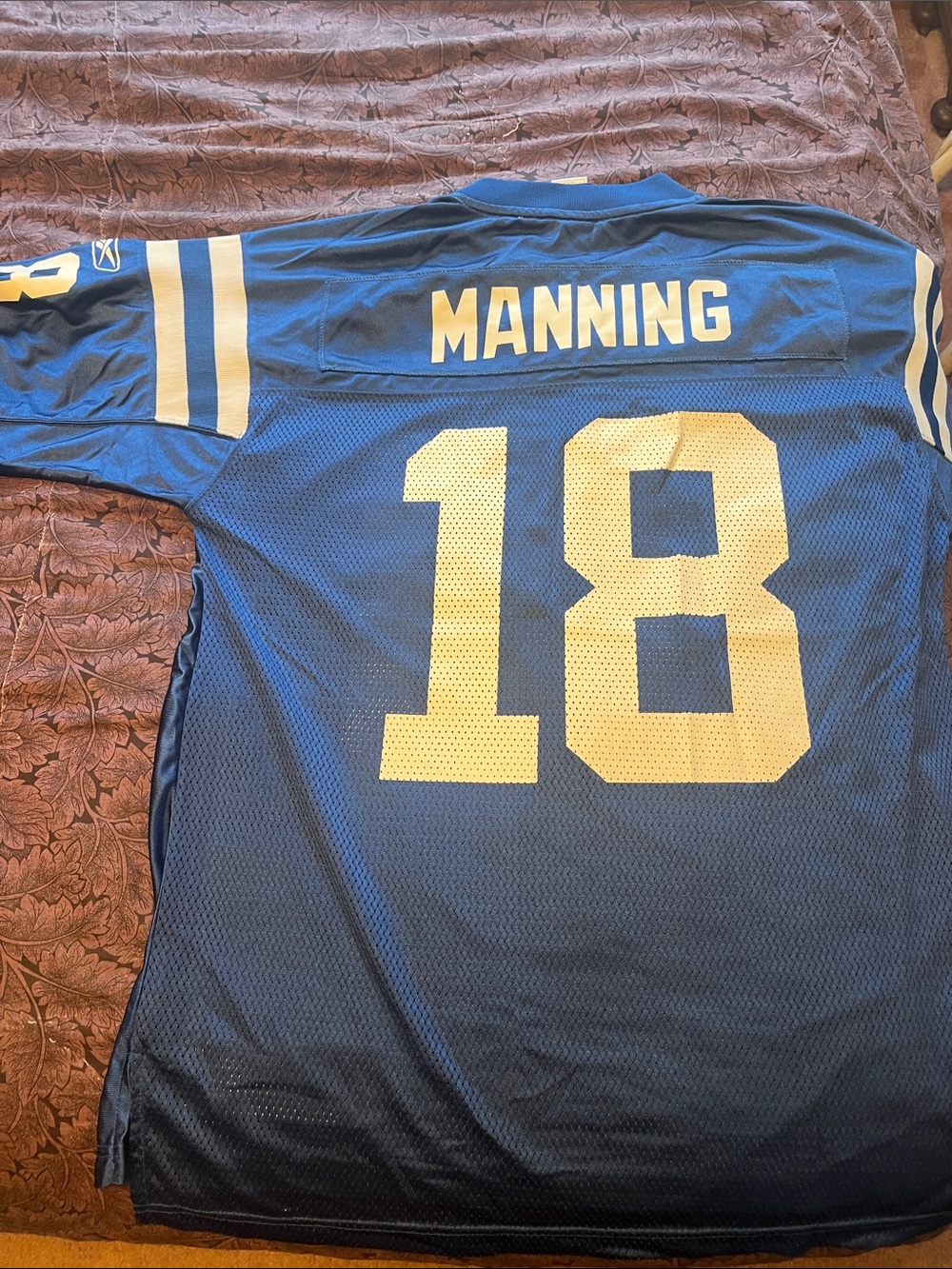 Reebok NFL Equipment Navy and White Football Jersey
